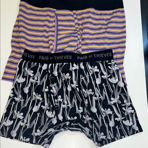 New Black and White Patterned Men's Boxer Briefs size M set of 2